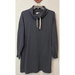 Gap Womens Large Blue Long Tunic-Style Pullover Mockneck Sweater Dress! A4555